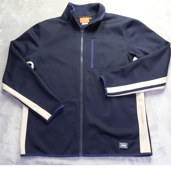 Jeep Other - Jeep Men's Blue Full Zip Track Jacket L 4X4 Rubicon Wrangler Gladiator Trail